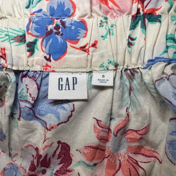Gap Women’s Off The Shoulder Top‎ Small Floral Smocked Short Sleeve Cottagecore - Picture 6 of 8